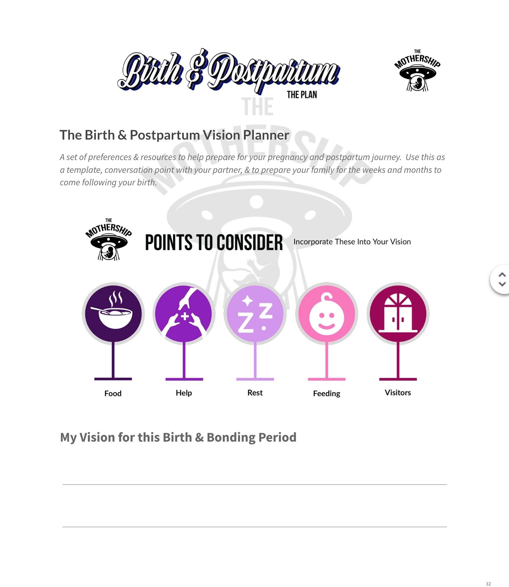 The Mothership Birth Guide & Planner (eBook or Print Copy)